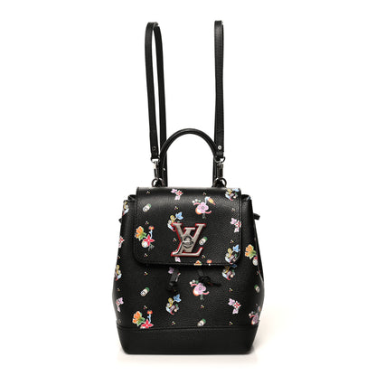 Louis Vuitton Calfskin Flower Lockme Mini Backpack Black Multicolor 1 of 6