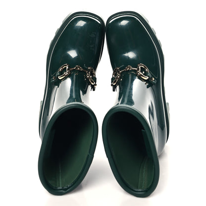 Gucci Rubber Womens Horsebit Ankle Boots 36 Vintage Green 2 of 9