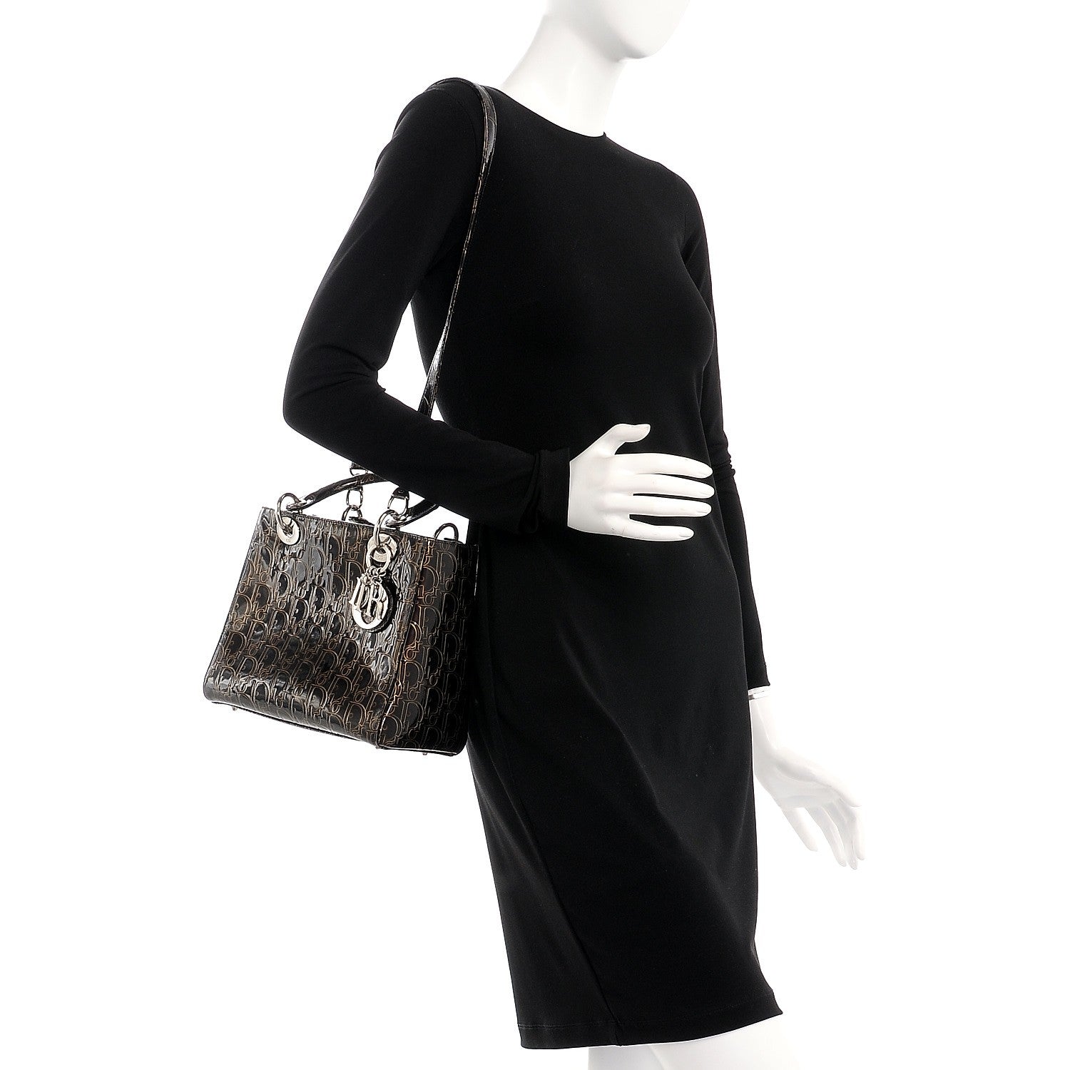 Christian Dior Patent Ultimate Medium Lady Dior Brown 3 of 12