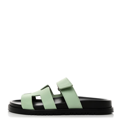 Hermes Epsom Womens Chypre Sandals 38 Vert Jade 1 of 9