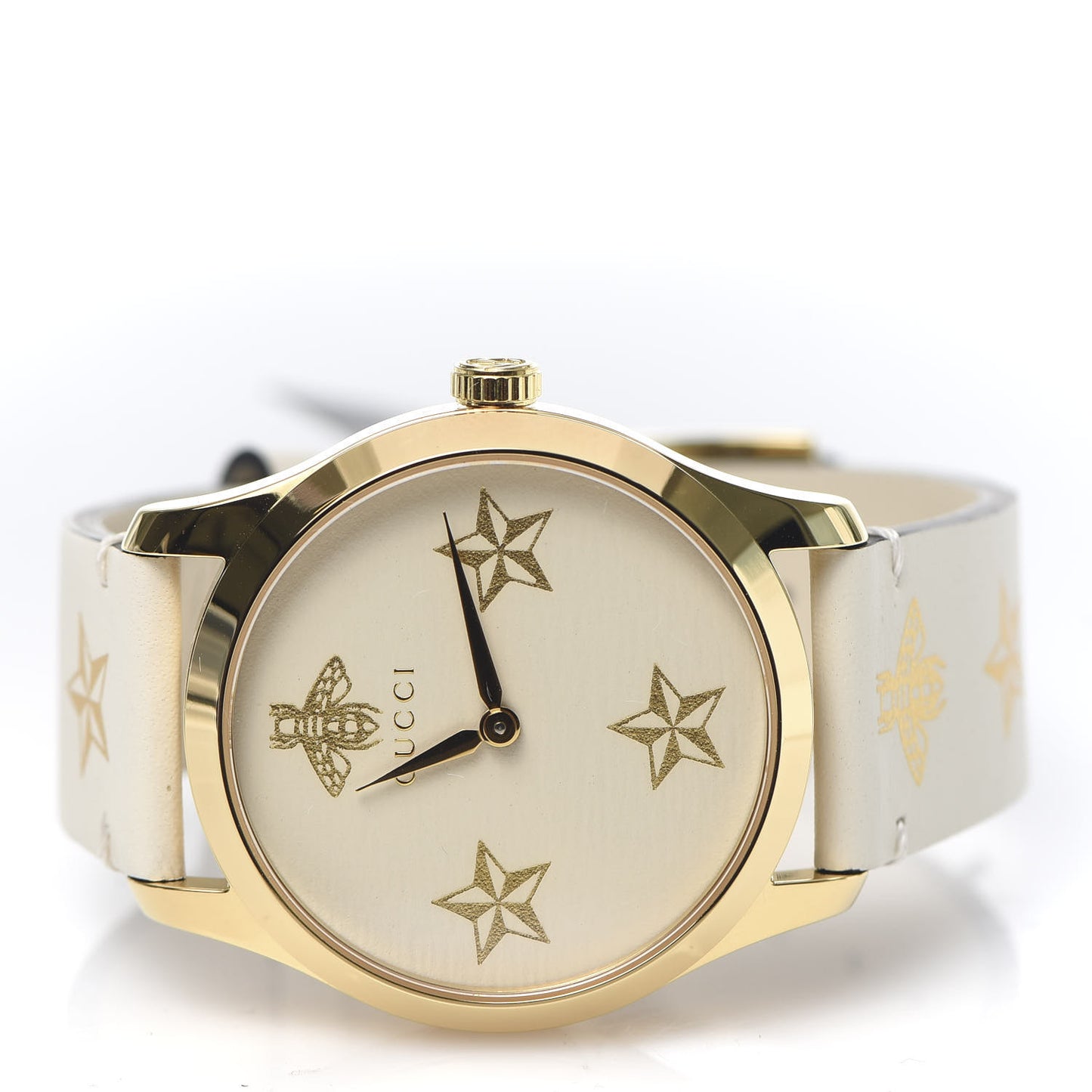 Stainless Steel Calfskin 38mm G-Timeless Bee Star Quartz Watch White
