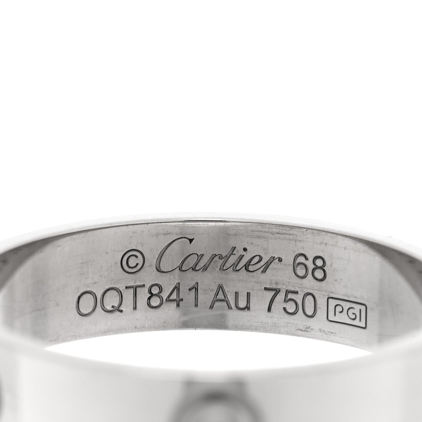 18K White Gold 5.5mm LOVE Ring 68 12.25