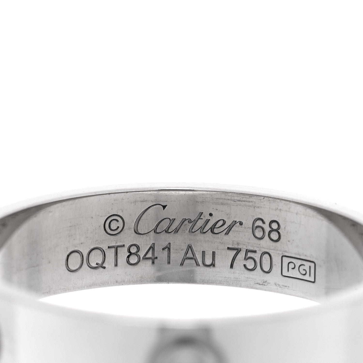 Cartier 18K White Gold 5.5mm LOVE Ring 68 12.25 4 of 5
