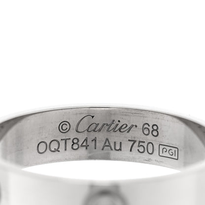 Cartier 18K White Gold 5.5mm LOVE Ring 68 12.25 4 of 5
