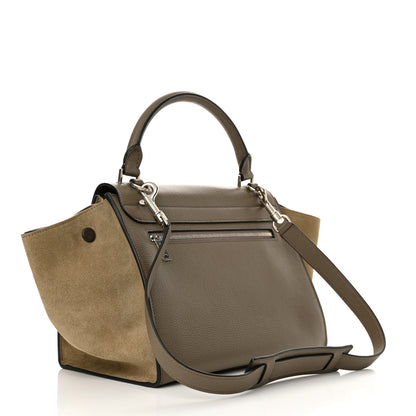 Celine Drummed Calfskin Suede Medium Trapeze Dune 3 of 9
