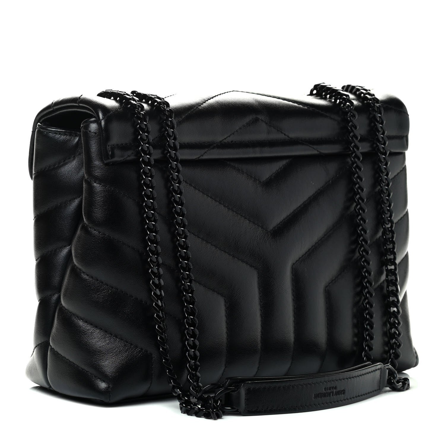 Saint Laurent Calfskin Y Quilted Monogram Small Loulou Chain Satchel Black 2 of 4