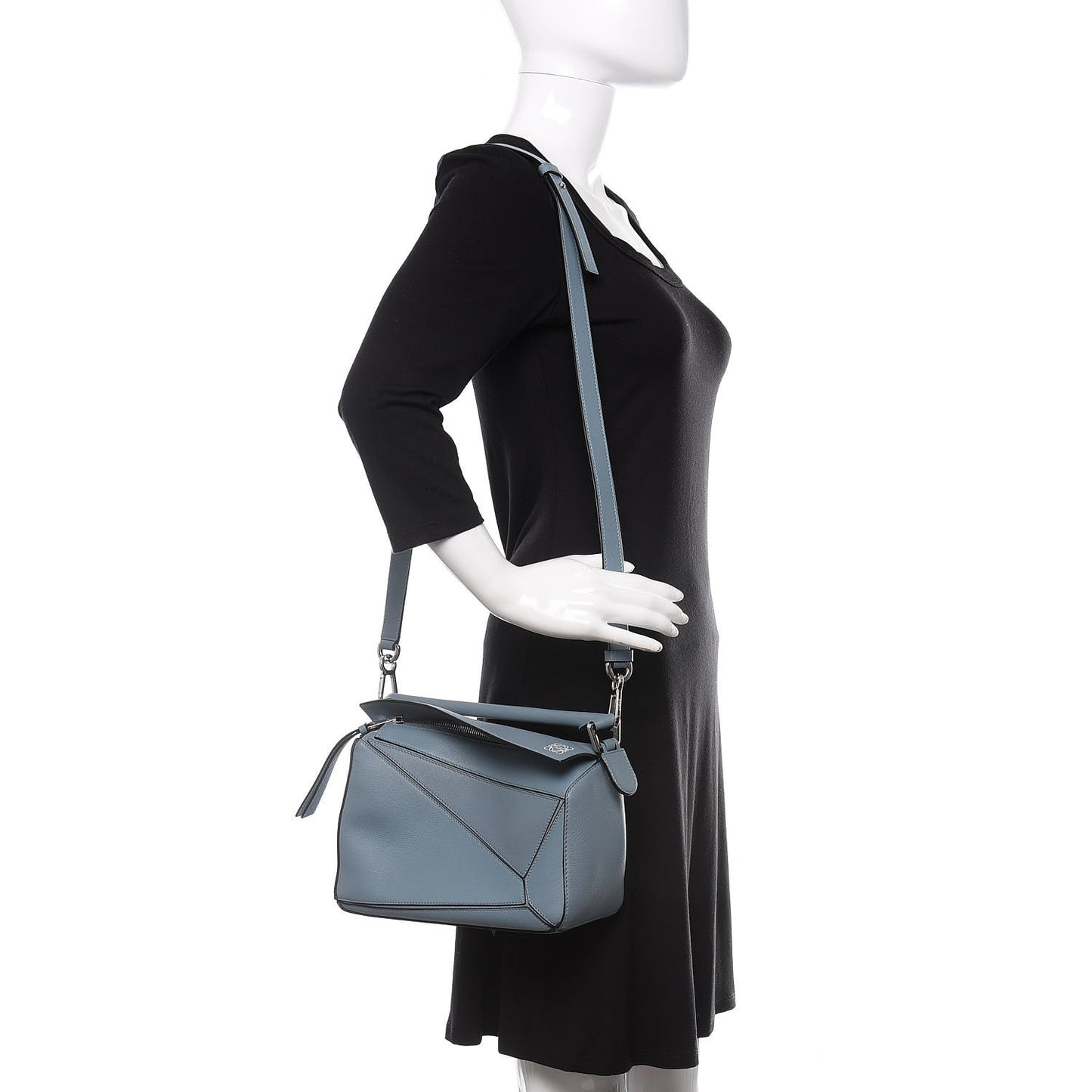 Calfskin Small Puzzle Bag Stone Blue