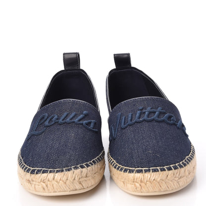 Louis Vuitton Canvas Waterfall Espadrille Flats 38 Marine 2 of 10