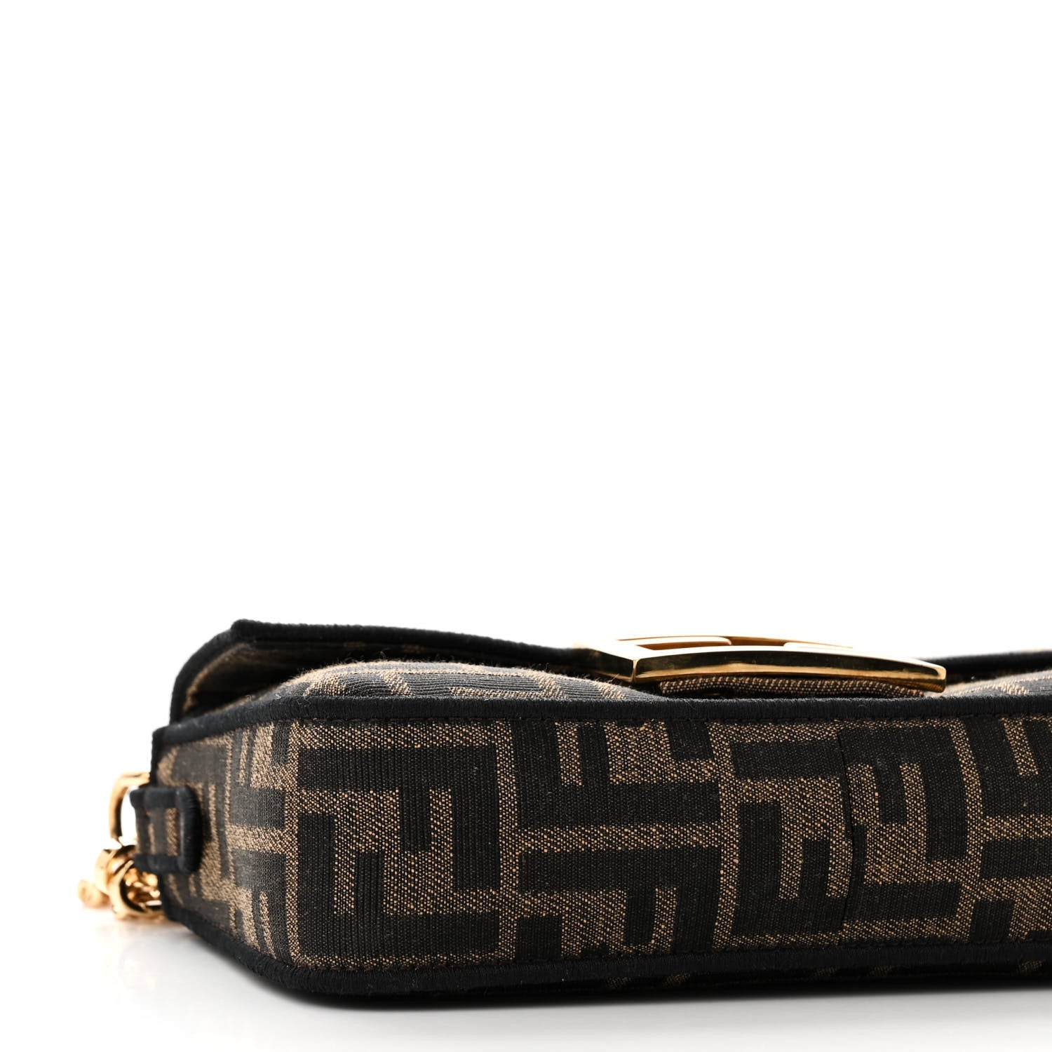 Fendi Fabric Jacquard FF 1974 Mini Baguette Tobacco Moro Black 10 of 12