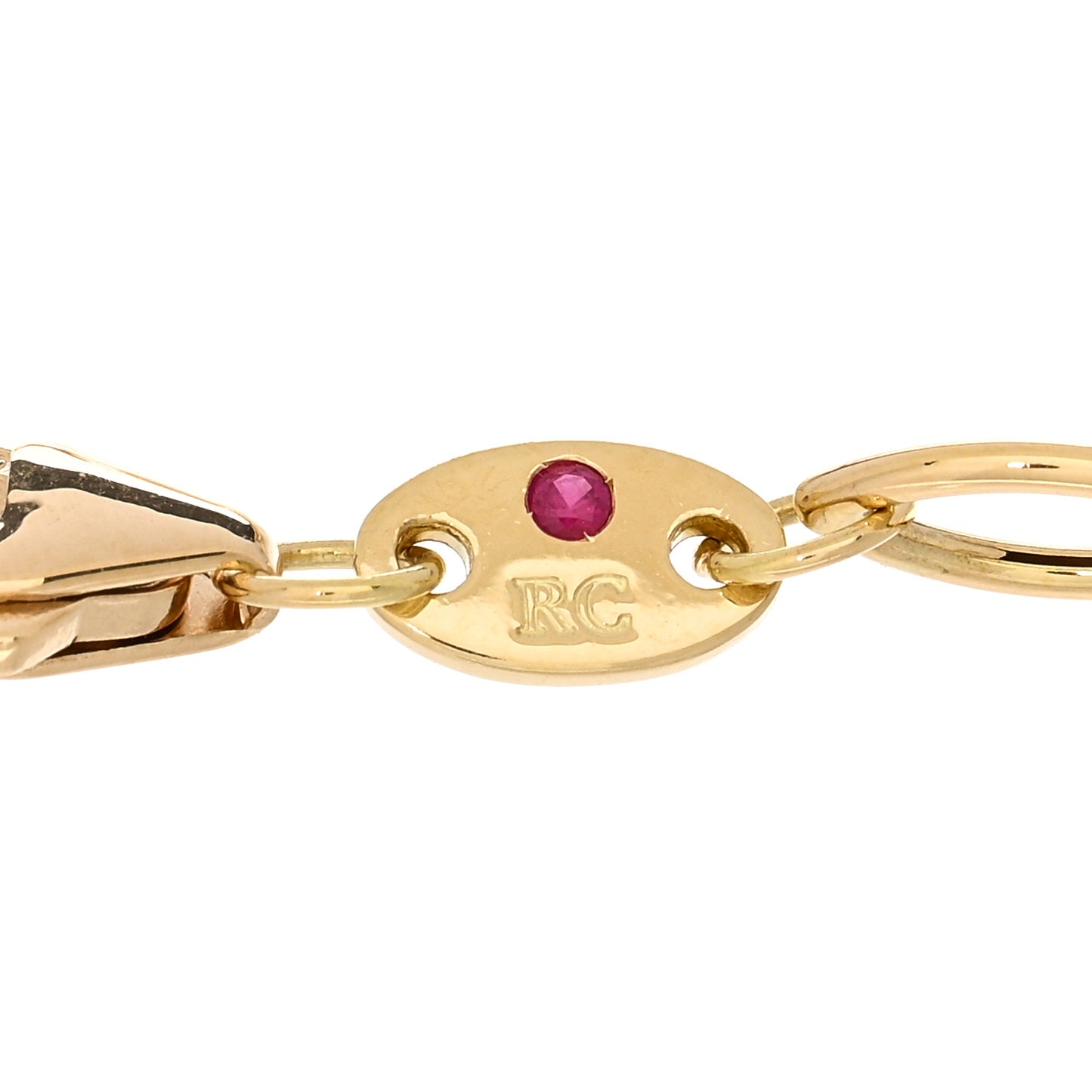 18K Yellow White Gold Diamond Cialoma Flower Almond Link Bracelet