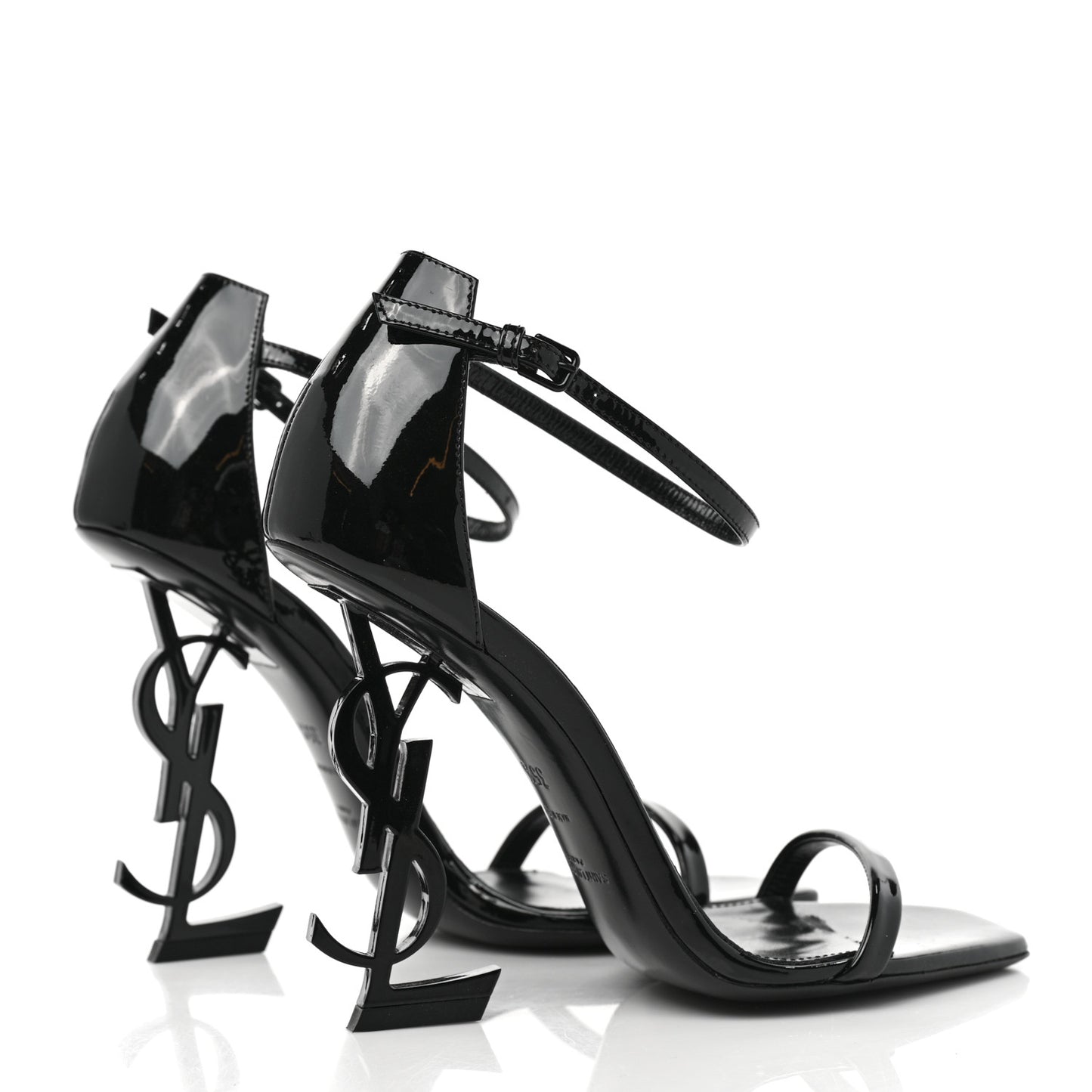 Patent Calfskin Opyum 110 Sandals 35.5 Black