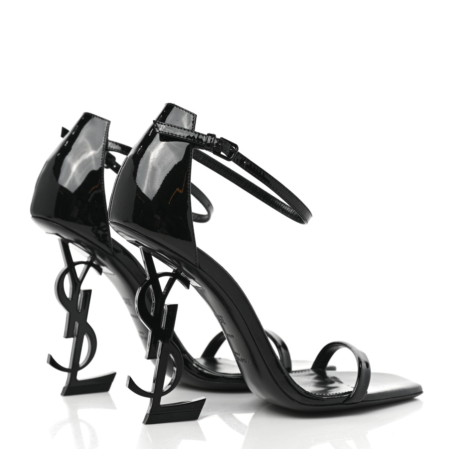 Saint Laurent Patent Calfskin Opyum 110 Sandals 35.5 Black 4 of 7