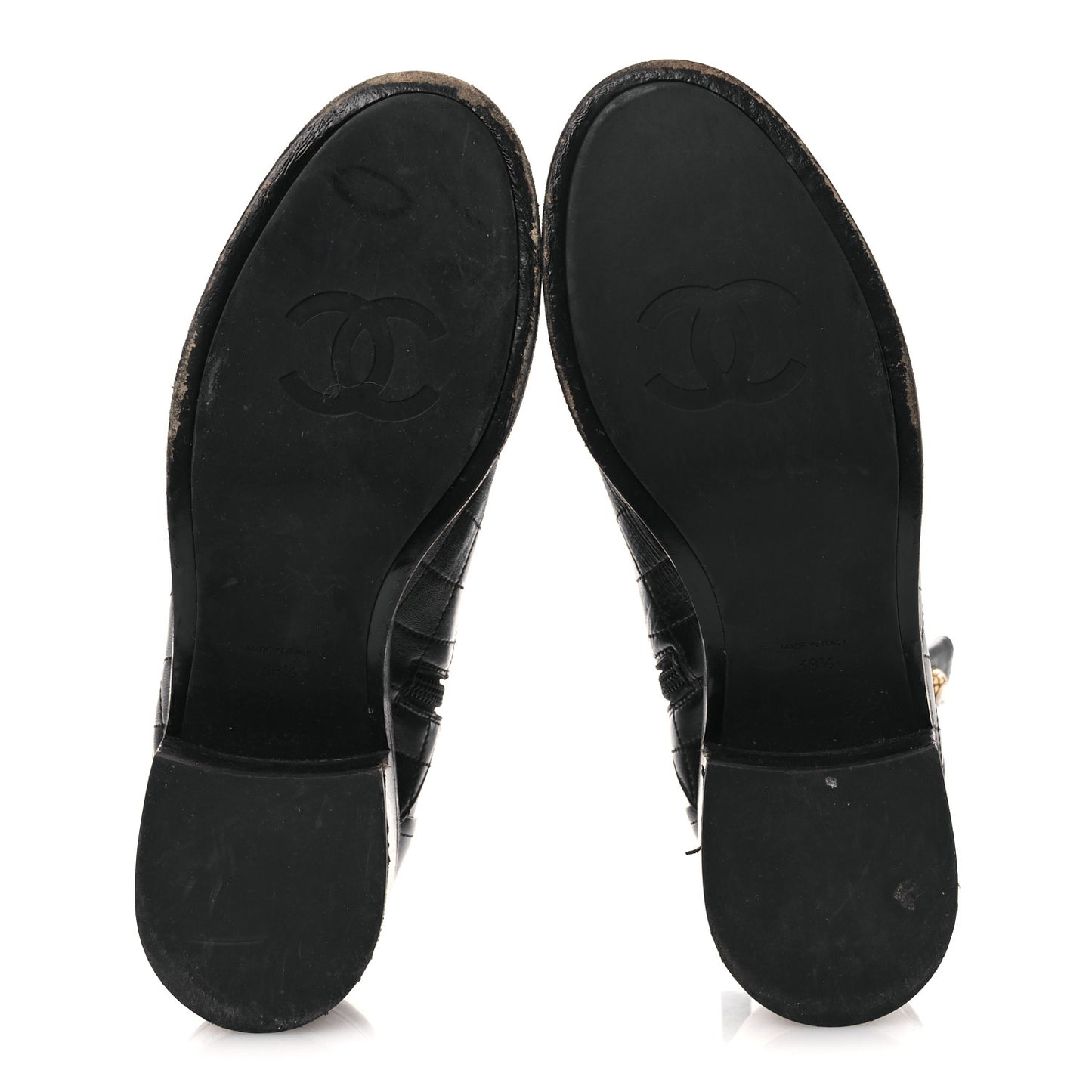 Lambskin Pearl Short Boots 38.5 Black