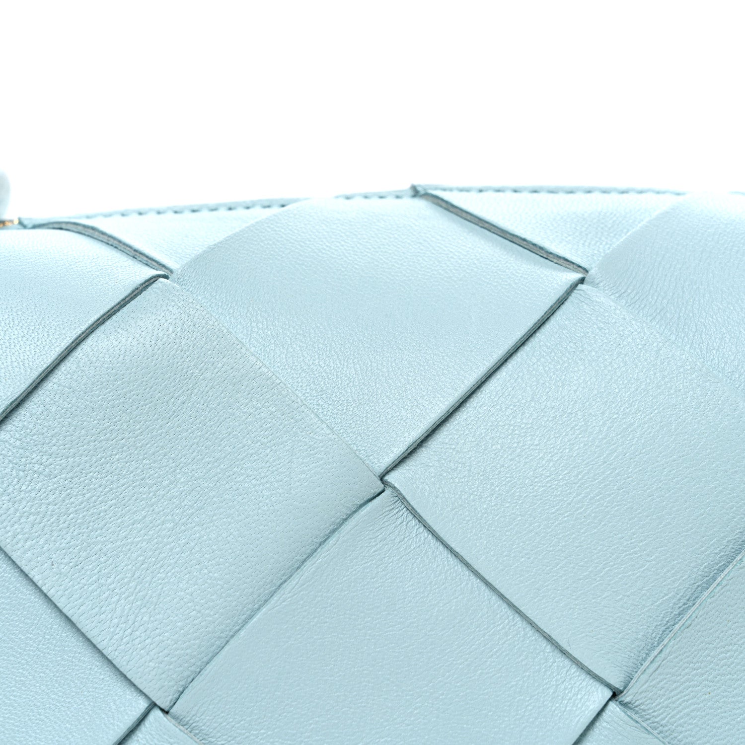 Bottega Veneta Lambskin Maxi Intrecciato Small Cassette Camera Bag Teal Washed 7 of 9