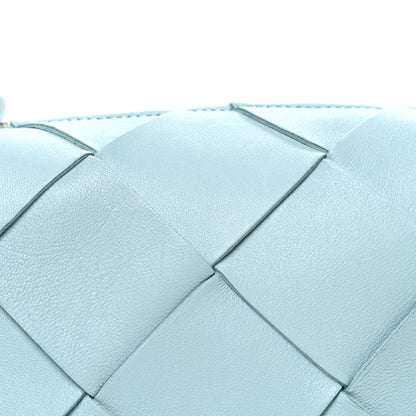 Bottega Veneta Lambskin Maxi Intrecciato Small Cassette Camera Bag Teal Washed 7 of 9