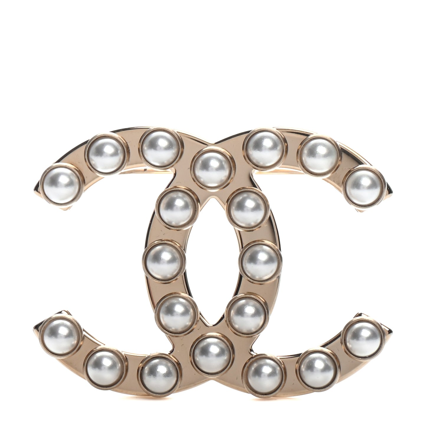 Pearl CC Brooch Gold