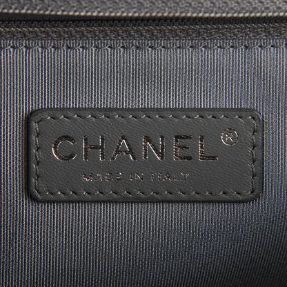 Chanel Metallic Calfskin Quilted New Medium Boy Flap Black 7 of 9