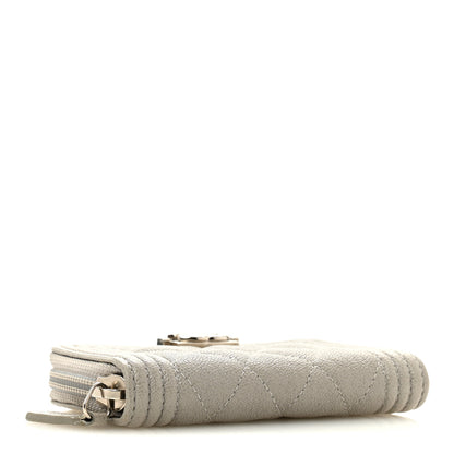 Chanel Caviar Quilted Boy Zip Around Coin Purse Wallet Grey 4 of 9