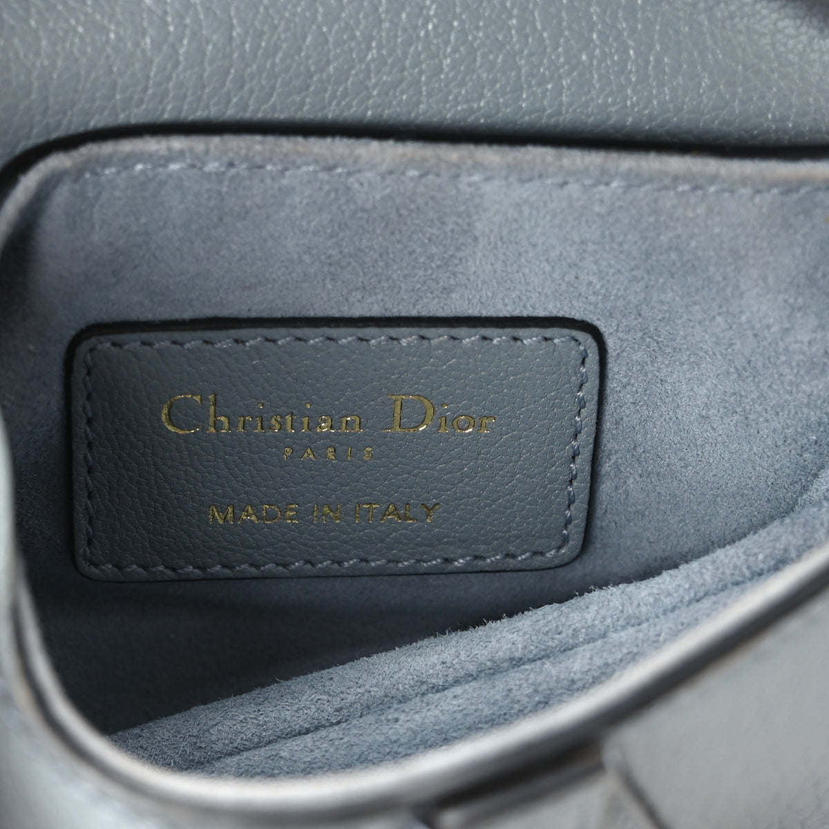 Christian Dior Goatskin Micro Saddle Bag Cloud Blue 5 of 9