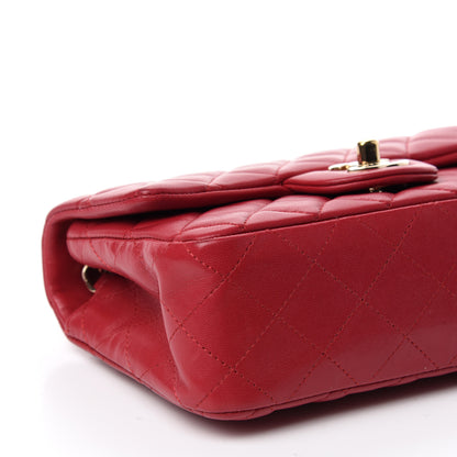 Chanel Lambskin Quilted Mini Rectangular Flap Red 6 of 13