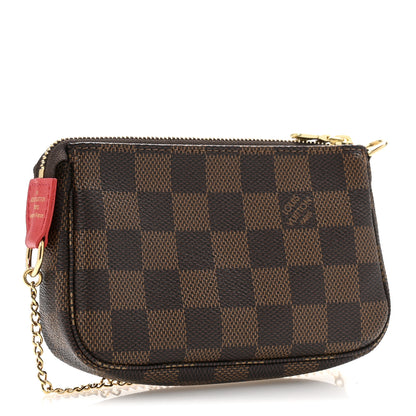 Louis Vuitton Damier Ebene 2019 Christmas Animation Mini Pochette Accessories Red 3 of 9