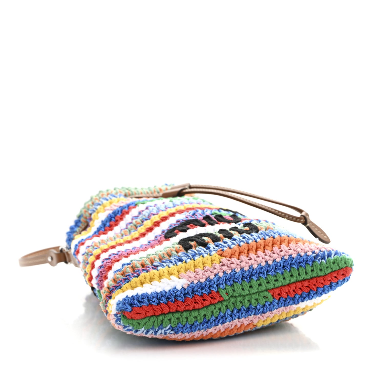 Fabric Crochet Drawstring Pouch Multicolor