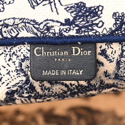 Christian Dior Canvas Embroidered Medium Dioriviera Toile De Jouy Book Tote Blue 6 of 10