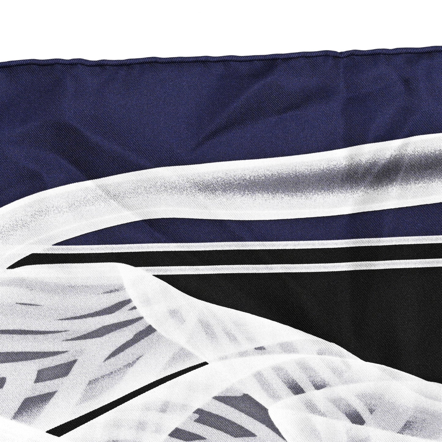 Silk Please Check In Scarf 90 Marine Black White