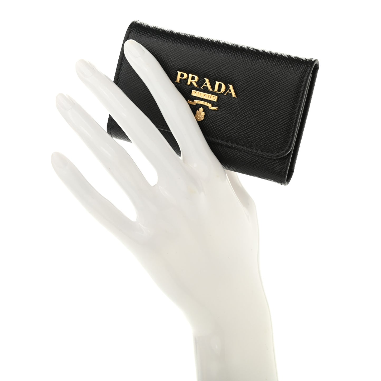 Saffiano 4 Key Holder Black