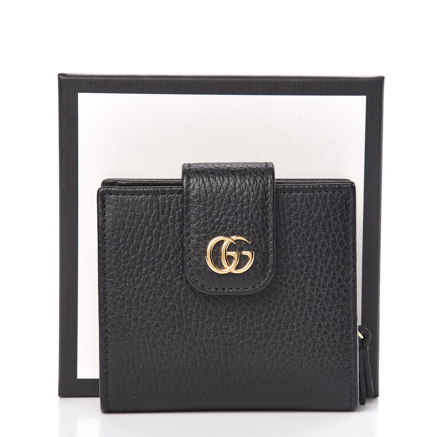 Gucci Dollar Calfskin GG Marmont French Wallet Black 8 of 8