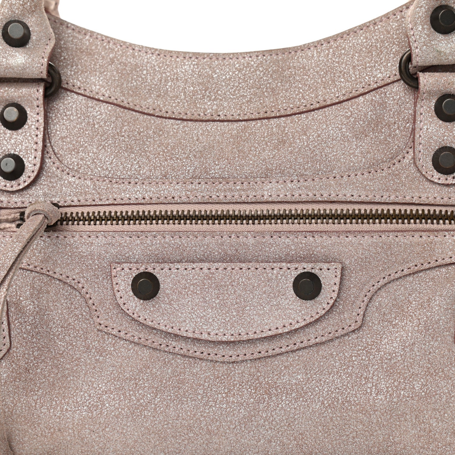 Balenciaga Metallic Craquele Calfskin Suede Classic Hardware First Old Rose 8 of 10
