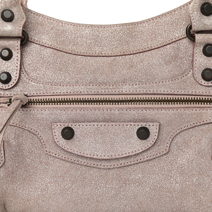 Balenciaga Metallic Craquele Calfskin Suede Classic Hardware First Old Rose 8 of 10