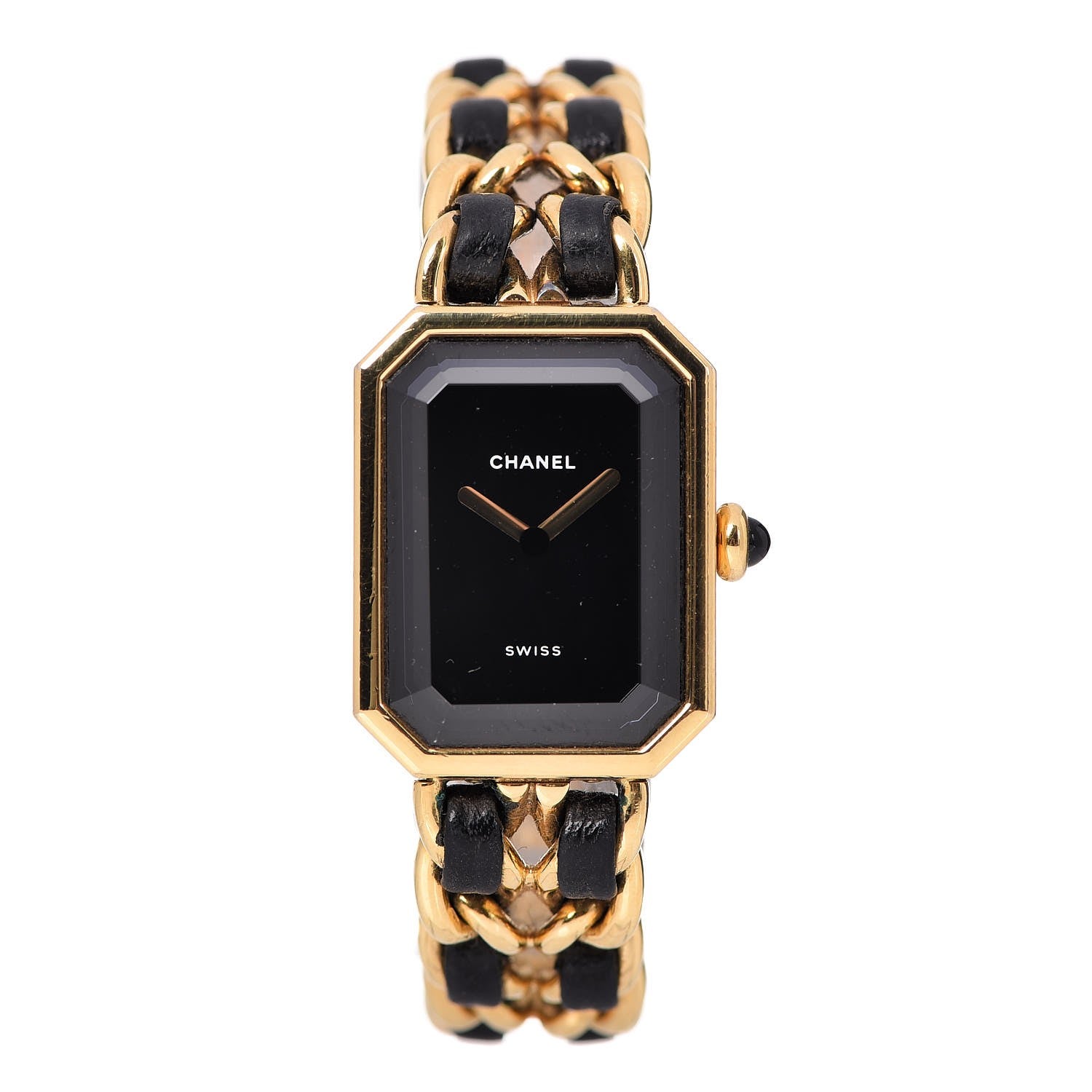 Chanel Stainless Steel Lambskin 20mm Chain Premiere Quartz Watch Gold L 1 of 9