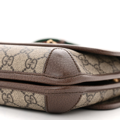 Gucci GG Supreme Monogram Web Small Neo Vintage Double Flap Messenger Bag Beige New Acero 9 of 9