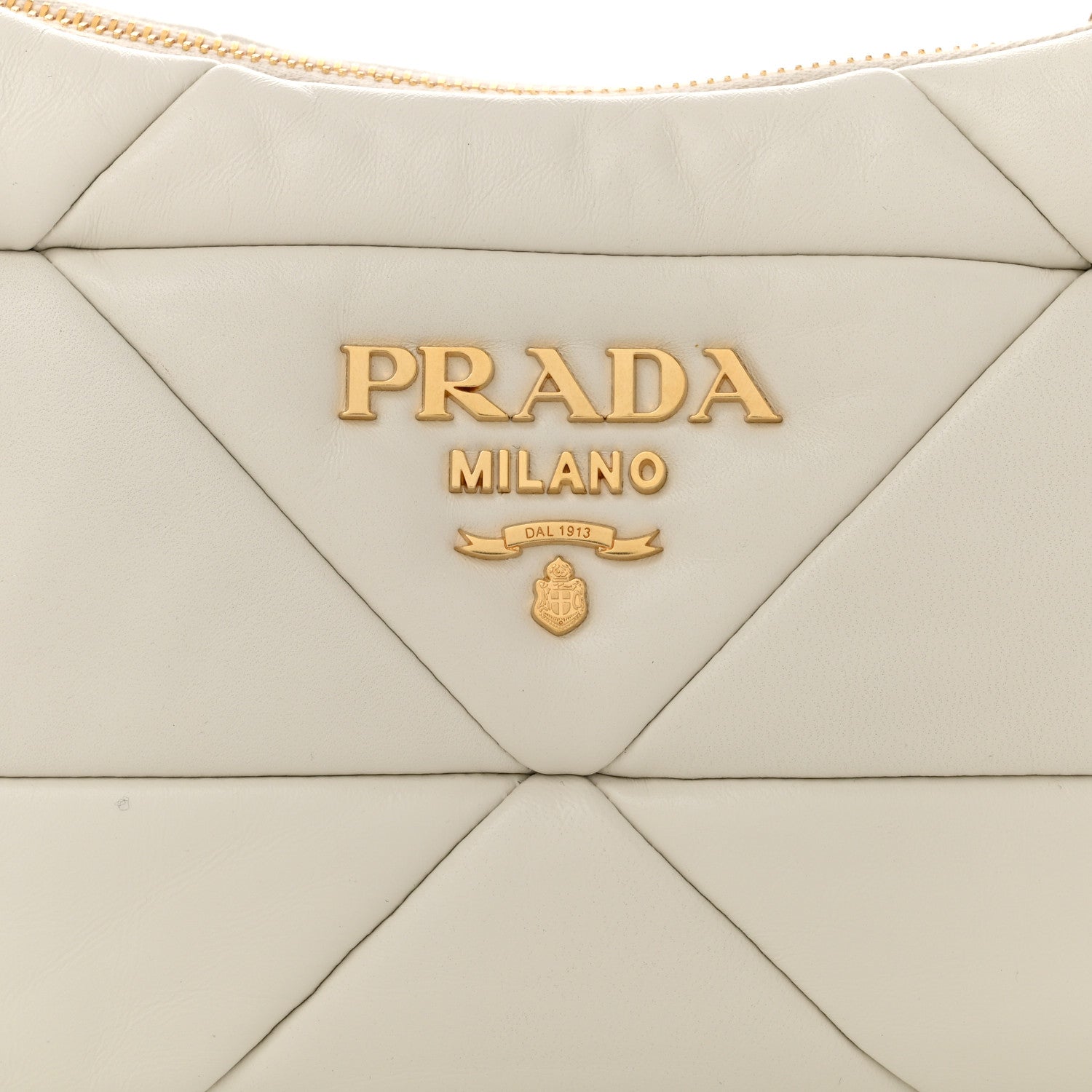 Prada Nappa Triangle Quilted Patchwork System Bag Bianco 8 of 10