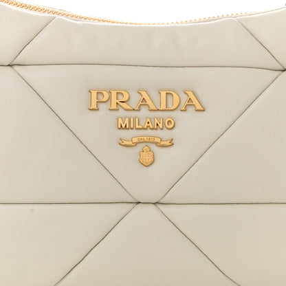 Prada Nappa Triangle Quilted Patchwork System Bag Bianco 8 of 10