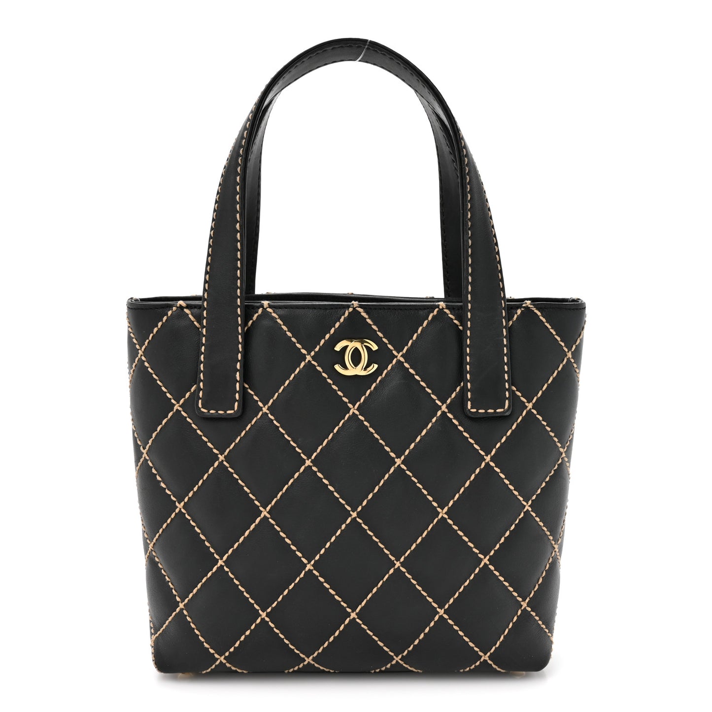 Calfskin Wild Stitch Tote Black