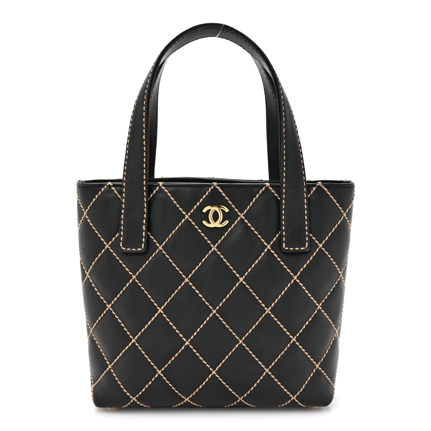 Chanel Calfskin Wild Stitch Tote Black 1 of 14