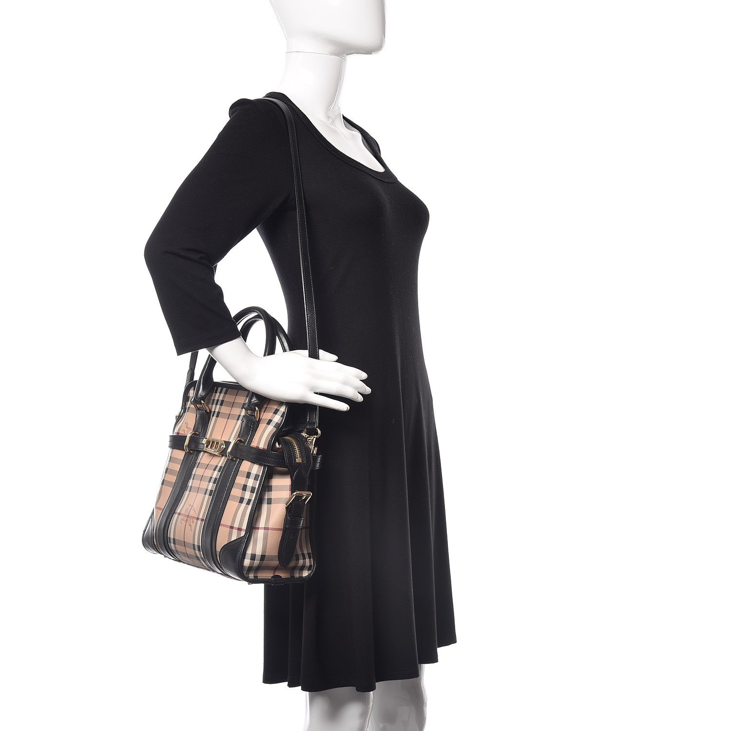 Burberry Haymarket Check Minford Portrait Tote Black 2 of 10