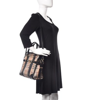 Burberry Haymarket Check Minford Portrait Tote Black 2 of 10