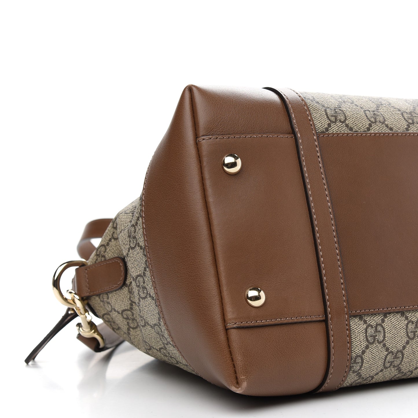 GG Supreme Monogram Medium Nice Top Handle Dome Bag Brown