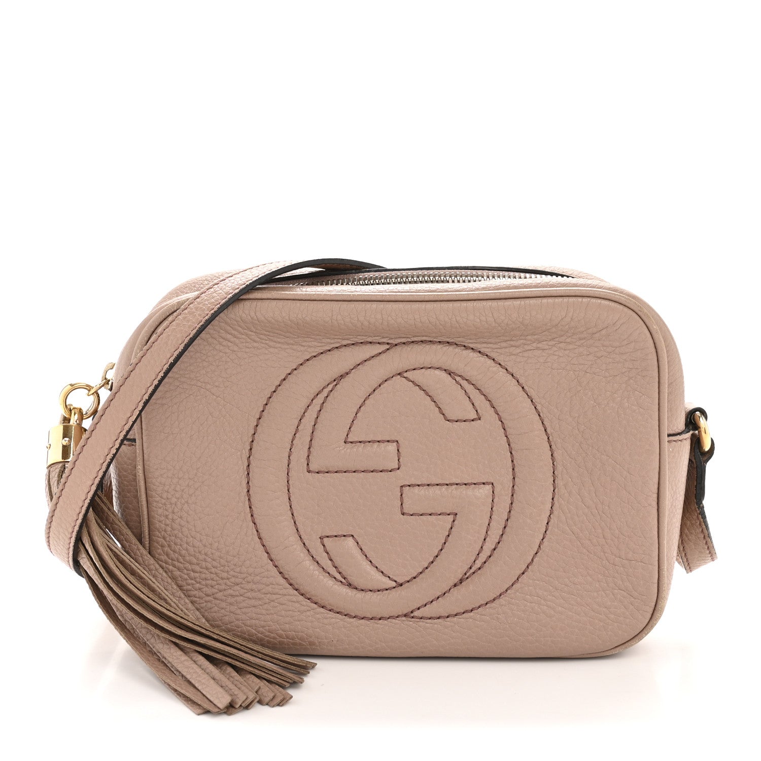 Gucci Pebbled Calfskin Small Soho Disco Bag Rose Beige 1 of 12