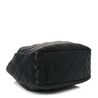Chanel Lambskin Quilted Chain Drawstring Bag Black 4 of 12