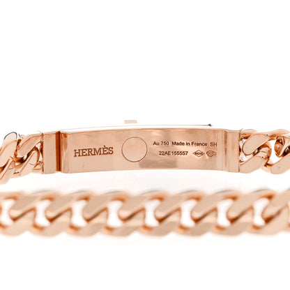 Hermes 18K Rose Gold Diamond PM Kelly Chaine Bracelet SH 3 of 3