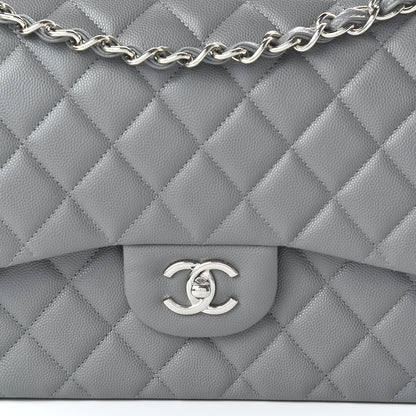 Chanel Caviar Quilted Jumbo Double Flap Dark Grey 10 of 11
