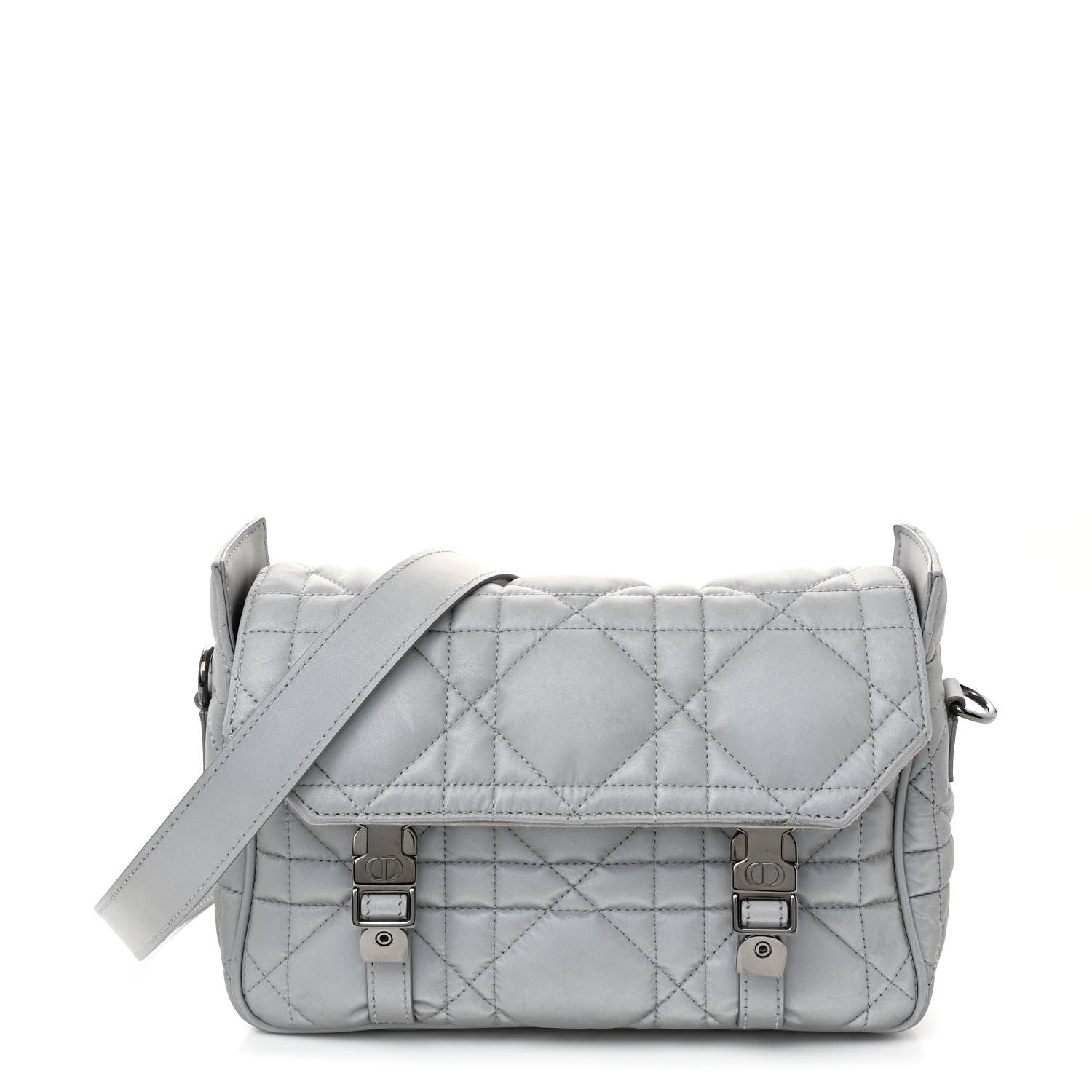 Christian Dior Calfskin Macrocannage Small Diorcamp Messenger Argent 1 of 11