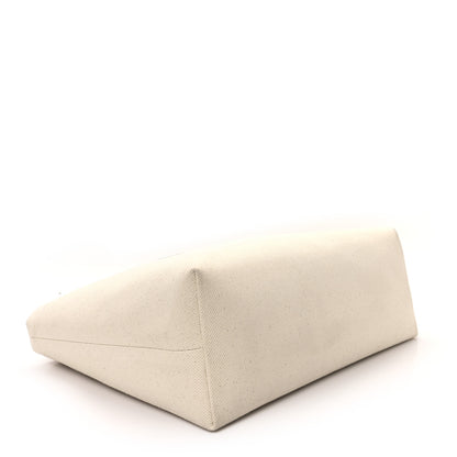 Celine Canvas Calfskin Horizontal Cabas Natural Tan 4 of 10