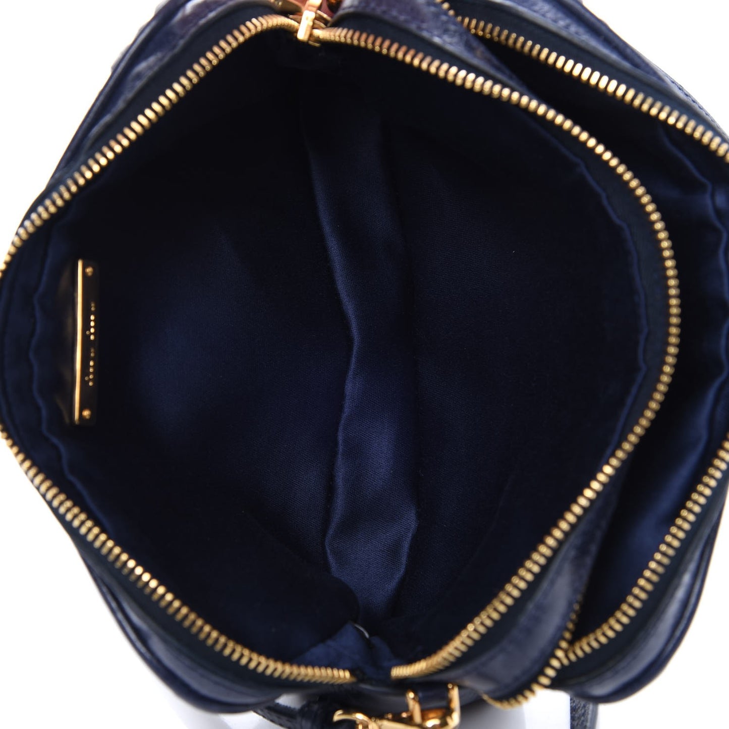 Vitello Lux Matelasse Double Zip Chain Shoulder Bag Bleuette