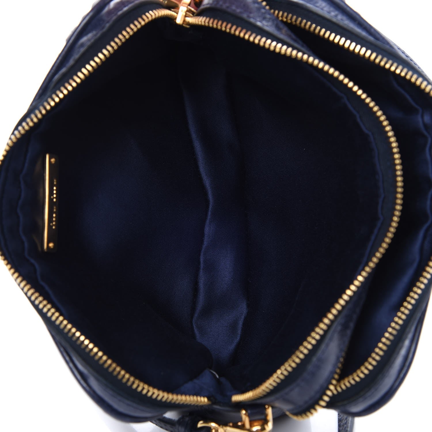Miu Miu Vitello Lux Matelasse Double Zip Chain Shoulder Bag Bleuette 8 of 9