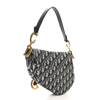 Christian Dior Oblique Saddle Bag Blue 3 of 10